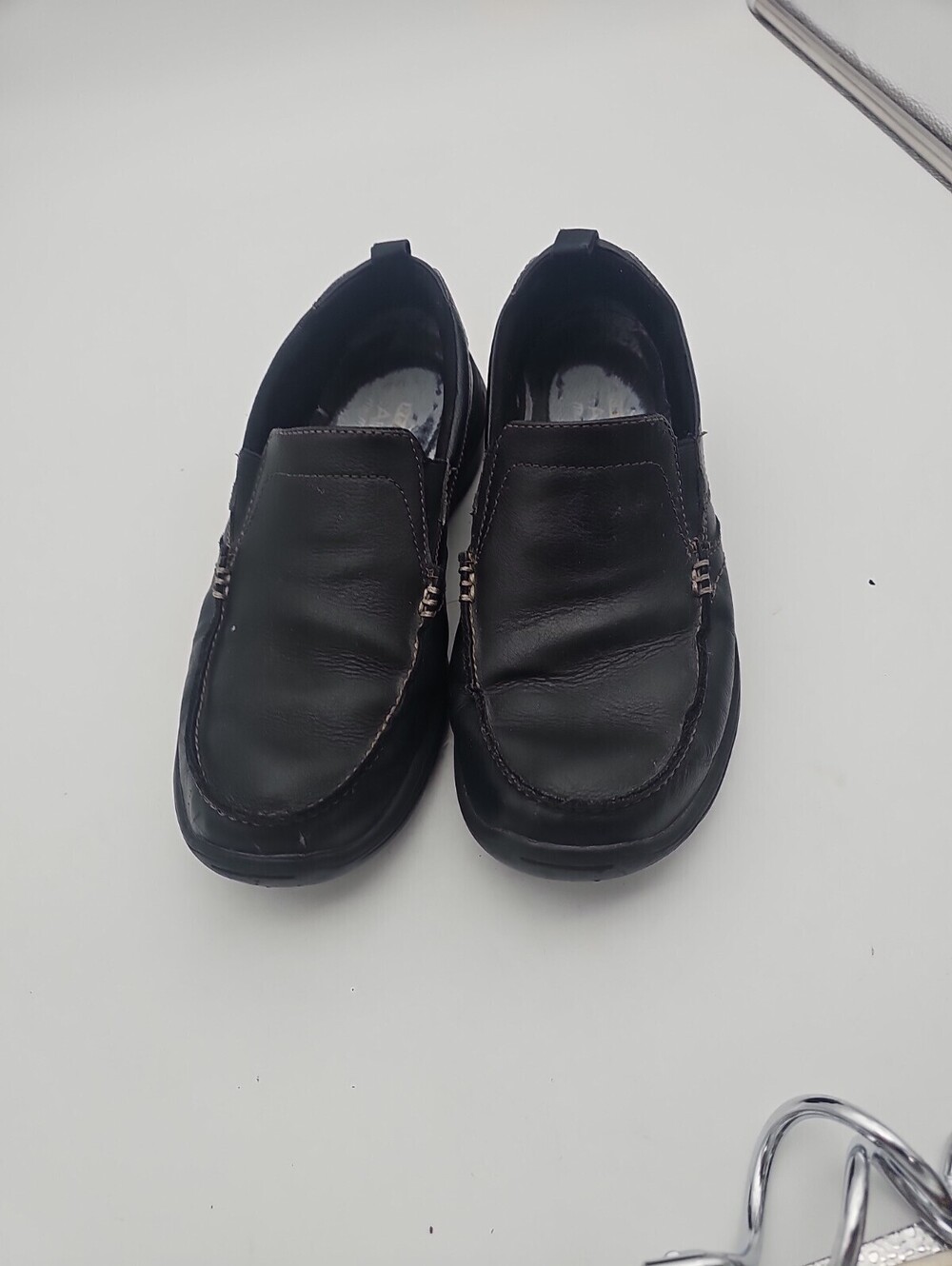 Skechers Men's Harper Forde Black Leather Slip On Loafers Casual Shoes Sz 8